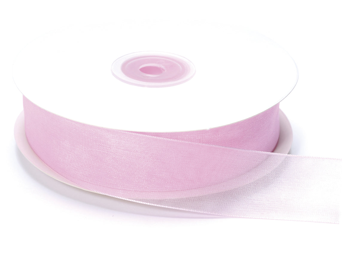 Nastro organza rosa confetto, mm 25 x 50 m