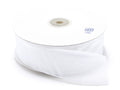 Nastro in organza bianco neve con tirante per fiocco facile, mm 38 x 50 m