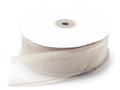 Nastro in organza ecrù con tirante per fiocco facile, mm 38 x 50 m