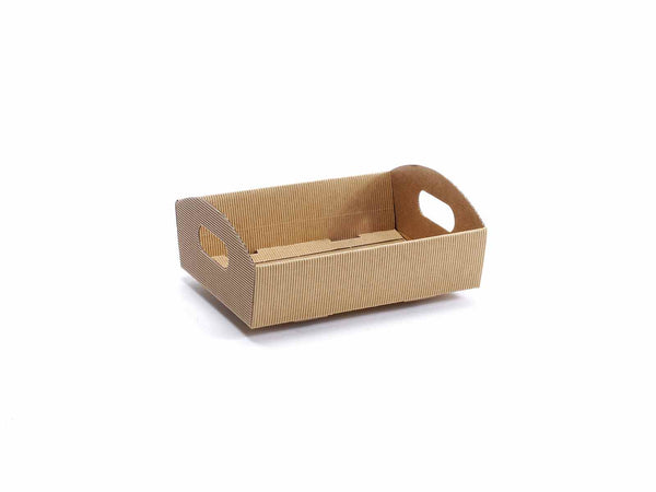 Vassoi rustici piccoli, perfetti per confezioni regalo, omaggi aziendali, set da 15 pezzi, cm 23x18,5x6H (c / manici8,5)