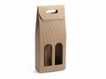 Scatola porta 2 bottiglie naturale rustica, set da 10 pezzi, cm 18 x 9 x 41,5 H