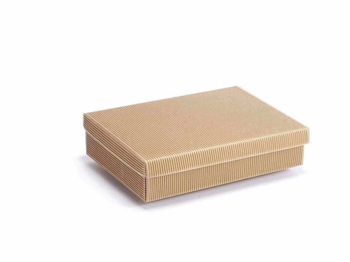 Scatola naturale rustica con coperchio, set da 20 pezzi, cm 28 x 20,5 x 6 H
