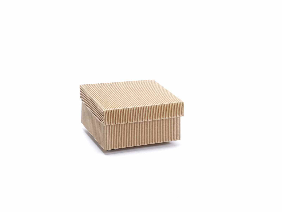 Scatole naturale rustica con coperchio, set da 20 pezzi, cm 16 x 16 x 8 H
