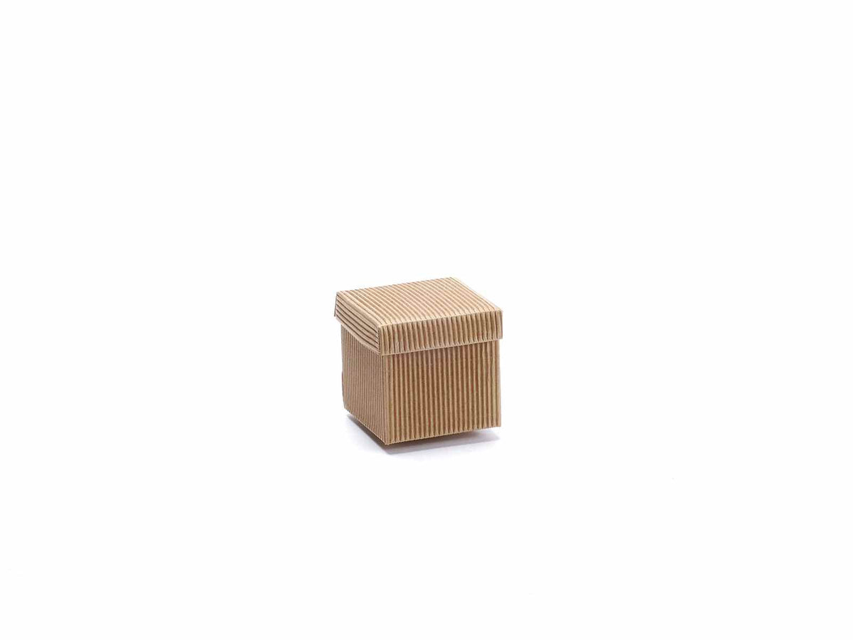 Scatole naturale rustica con coperchio, set da 30 pezzi, cm 8 x 8 x 8 H