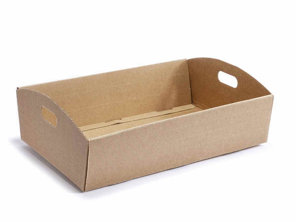 Vassoi per confezioni regalo rustica avana, perfetti per omaggi, cesti natalizi, set da 8 pezzi, cm43x31x11H (c / manici14)