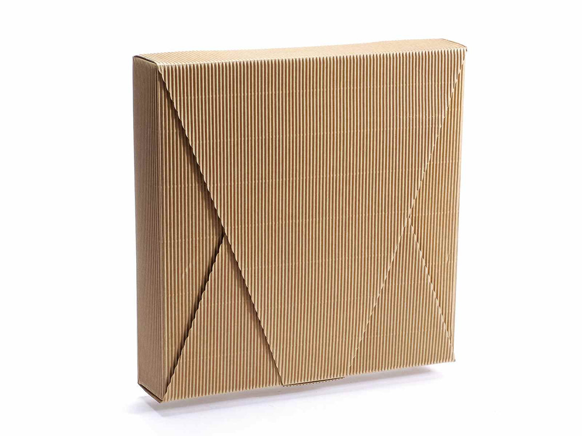 Scatole regalo cornici rustiche avana, set da 10 pezzi, cm 31 x 31 x 6 H
