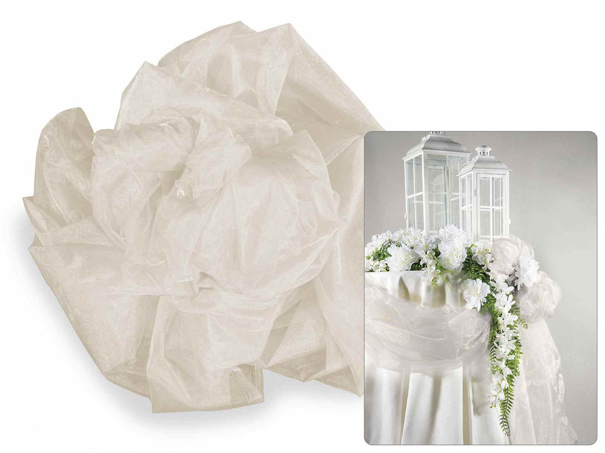 Teli in organza ecrù / champagne, Mt 3 x 1,5 H