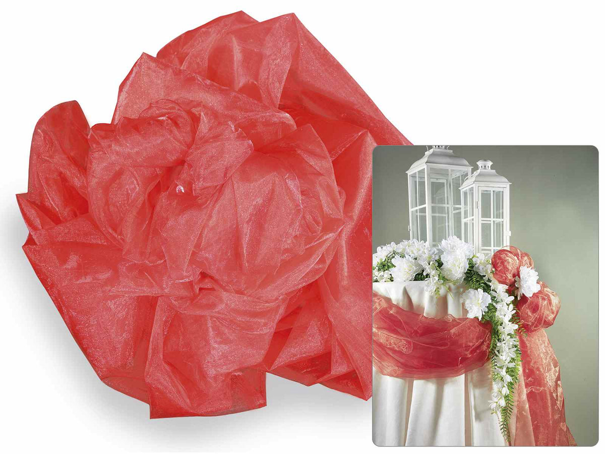 Teli in organza rosso, Mt 3 x 1,45 H