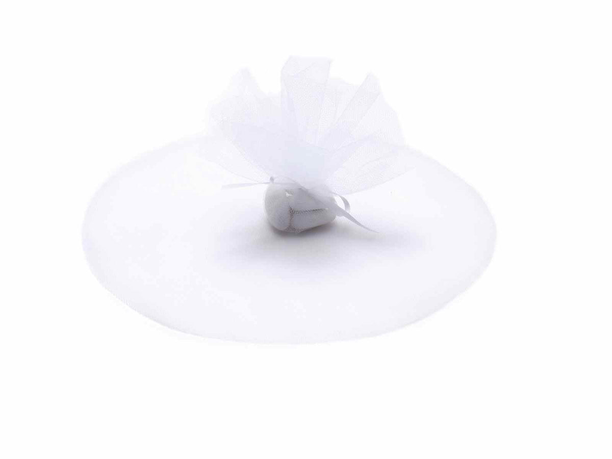 Tulle per bomboniera classico a rete, base tonda bianco neve, set da 100 pezzi, Ø 23,5 cm