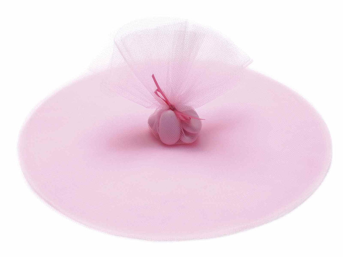 Tulle classico per bomboniere base tonda a rete per bomboniere rosa, set da 100 pezzi, Ø 23,5 cm