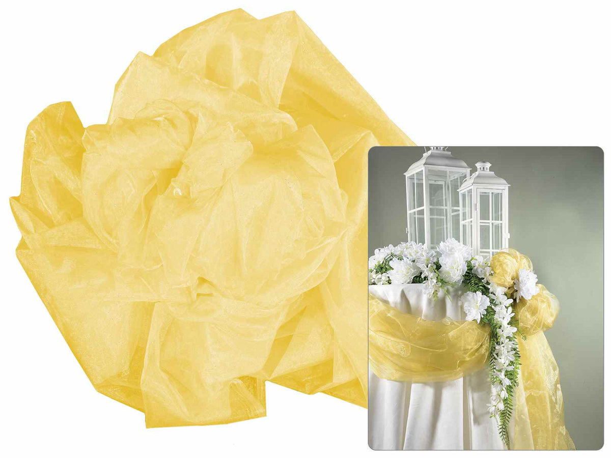 Teli in organza giallo, Mt 3 x 1,45 H