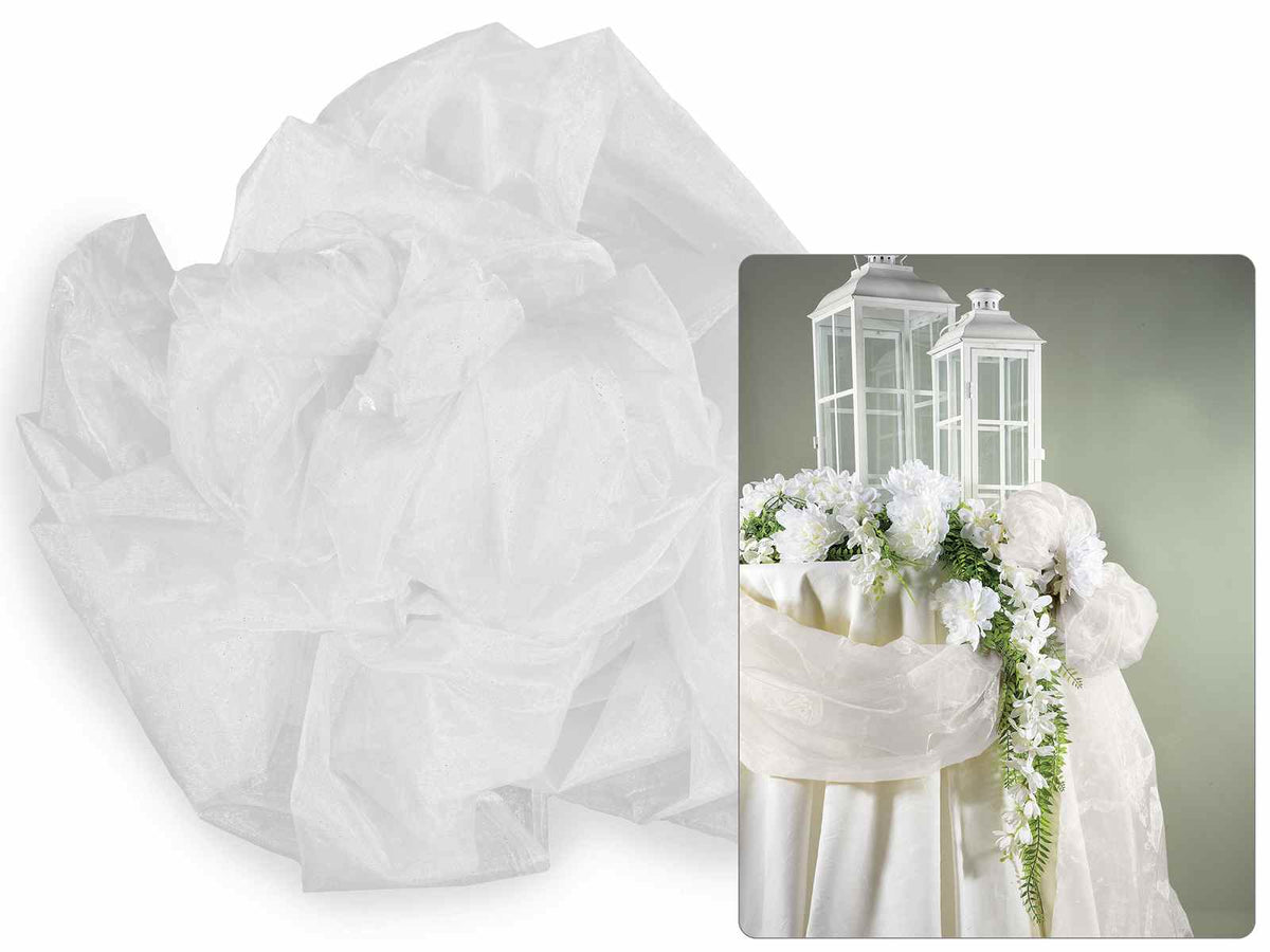 Teli in organza bianco, Mt 3 x 1,45 H