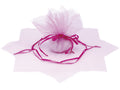 Tulle a sacchetto a rete per bomboniera con base a stella e tirante di chiusura, set da 40 pezzi, Ø 33,5 cm - interno:Ø 13