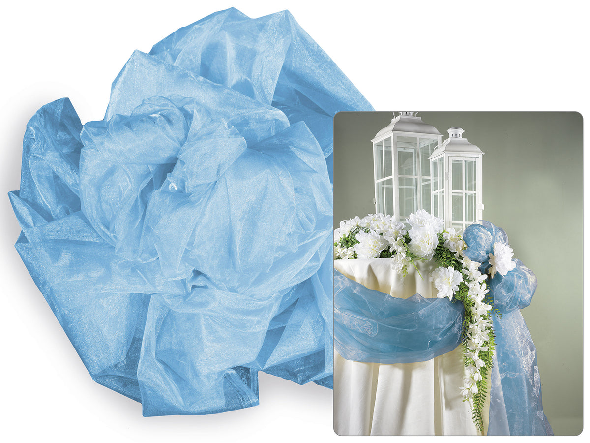 Teli in organza turchese, Mt 3 x 1,45 H