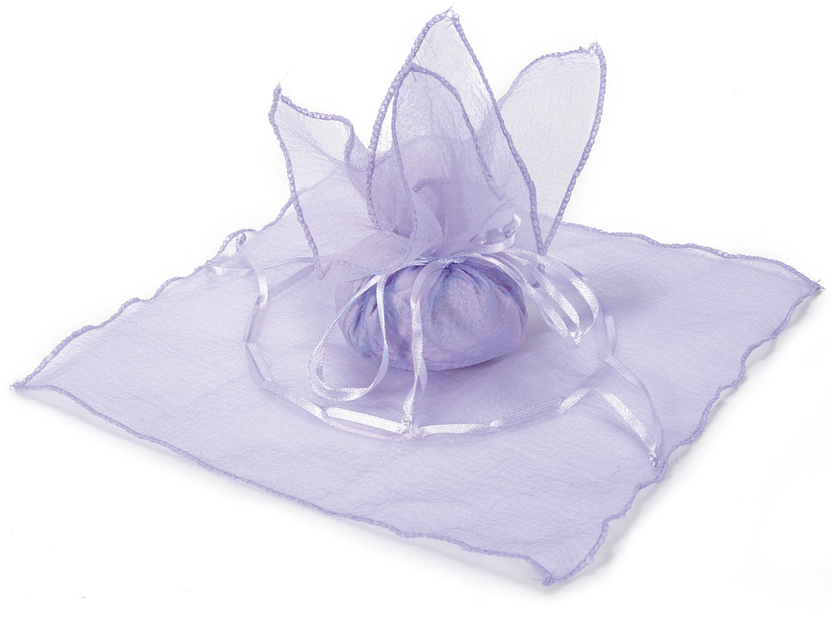 Tulle per bomboniera a sacchetto quadrato in organza orlato con tirante, set da 20 pezzi, cm24,5x24,5H - Interno:Ø15