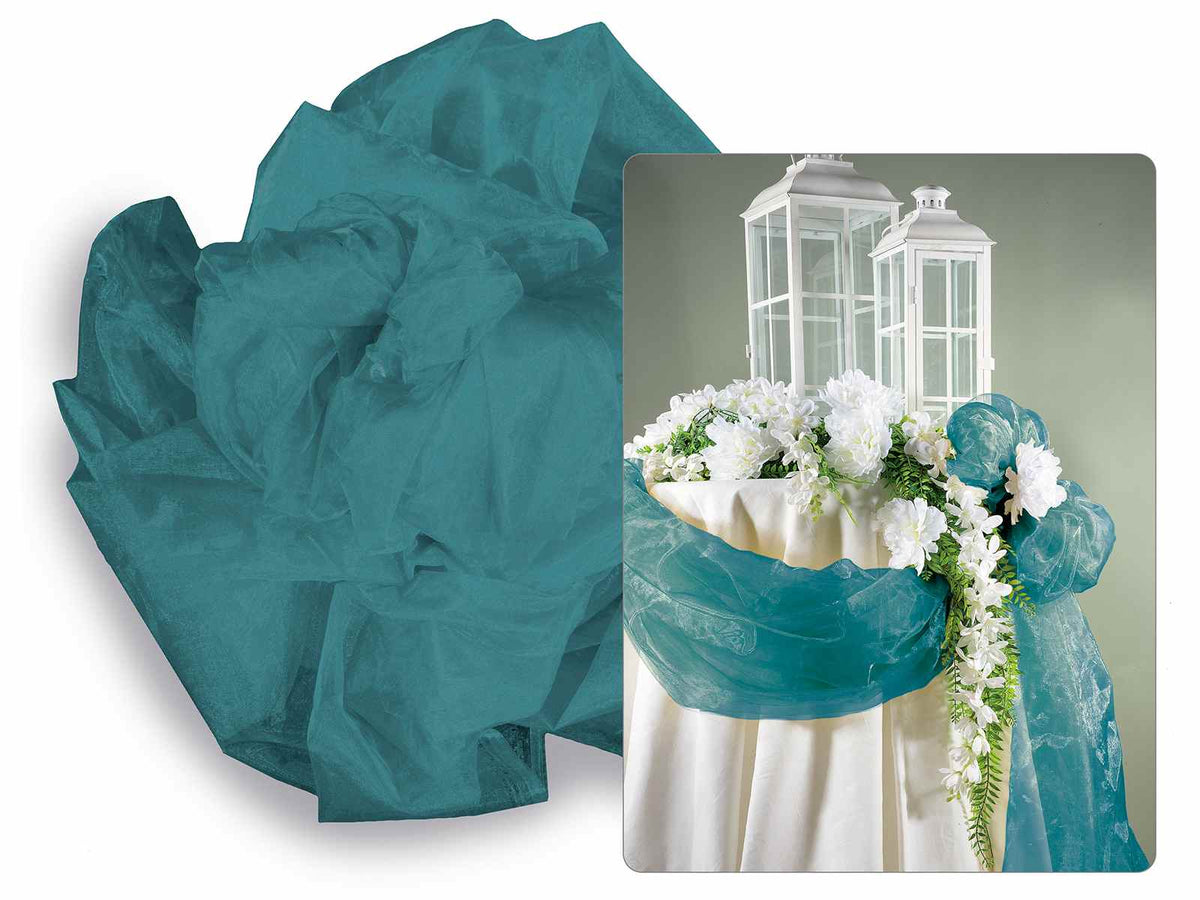 Teli in organza pavone, Mt 3 x 1,45 H