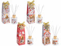 Profumatori per ambiente di Natale con stick e confezione regalo con pendente natalizio e fiocchetto, decori personaggi di Natale, set da 8 pezzi, Ø 5