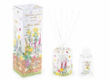 Profumatori per ambiente in ceramica con decori floreali in confezione regalo, set da 4 pezzi, Ø7cmx8,5H (con stick22,5)