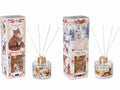 Profumatori per ambiente in vetro con stampa animaletti del bosco e stick, set da 4 pezzi, Ø7cmx7,5H (con stick21)