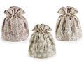 Sacchetti portapanettone in stoffa con stampa fiocchi di neve, stella di Natale, set da 6 pezzi, Ø23cmx30H (al tirante22)