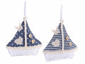 Decorazione marina a sacchettino a forma di veliero / barca a vela con zip, set da 20 pezzi, cm 13 x 13 H