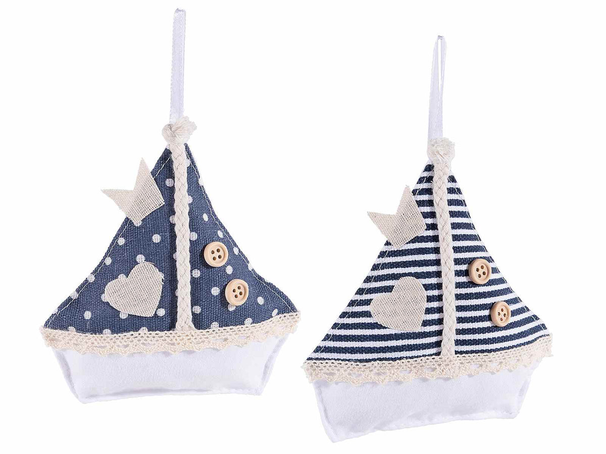 Decorazione marina a sacchettino a forma di veliero / barca a vela con zip, set da 20 pezzi, cm 13 x 13 H