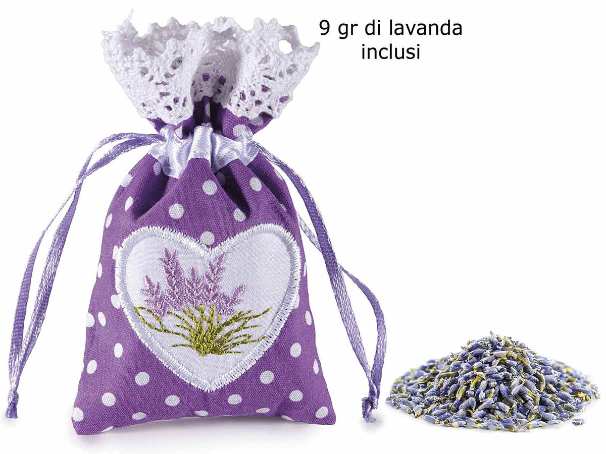 Sacchetti da armadio / cassetti in cotone con 9g lavanda profumata 100%, set da 20 pezzi, cm 7 x 11 H