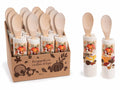 Cucchiaio in legno e asciugapiatti da cucina in cotone ricamato con decorazione, set da 12 pezzi, Asciugapiatti: 38 x 64 H