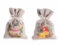 Sacchetti di Natale in cotone naturale con stampa natalizia con scritta Buon, set da 30 pezzi, cm 10x14 H (al tirante 9)