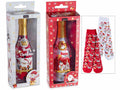 Confezione regalo di Natale con paio di calzini a tema in bottiglia, set da 4 pezzi, Taglia unica