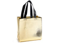 Borse piccole riutilizzabili in tessuto non tessuto color oro metallizzato, set da 30 pezzi, cm 21x12x21 H (con manici 34)