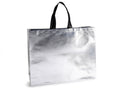 Borse maxi riutilizzabili in tessuto non tessuto metallizzato argento, set da 18 pezzi, cm 50x12x40 H (con manici60)