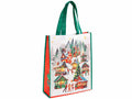 Borse natalizie in tessuto non tessuto riutilizzabili con stampa natalizia, set da 16 pezzi, cm27x8x34H (con manici 52)