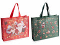 Borse di Natale riutilizzabili in tessuto non tessuto con stampa natalizia, set da 12 pezzi, cm 45x10x36 H (con manici 58)