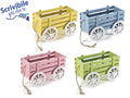 Carretti decorativi in legno colorato scrivibile fai da te con corda, set da 4 pezzi, cm 23,5 x 12,5 x 14,5 H
