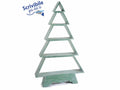 Scaffali natalizi a forma di albero / espositori in legno color verde, cm 58 x 12,5 x 97 H