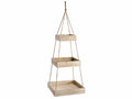 Scaffali in legno naturale a 3 ripiani da appendere, cm 45 x 45 x 110 H