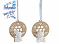 Bomboniera nascita bimbo con decorazioni azzurre in legno e con orsetto, set da 48 pezzi, cm 4,5 x 6 H