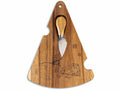 Tagliere a fetta di formaggio in legno di acacia con coltello da formaggio, set da 3 pezzi, Tagliere: cm 20 x 26 H