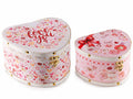 Scatole a forma di cuore con scritta Love You in legno rivestito con gancio, Grande: cm 20 x 18 x 12 H