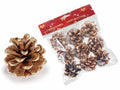 Pigne naturali dorate, perfette per allestimenti e decorazioni natalizie /, set da 6 pezzi, Circa Ø 5 cm