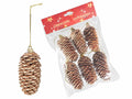 Pigne decorative di Natale dorate da appendere, set da 6 pezzi, Circa cm 8 H