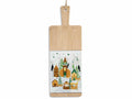 Taglieri di Natale / set aperitivo in legno e ceramica con decoro paesaggio, set da 3 pezzi, cm 15 x 42,5 H