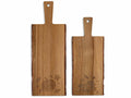 Taglieri autunnali in legno di acacia con bordo in corteccia, con disegni incisi, Grande: cm 15,5 x 42 H