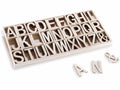 Accessori da confezione con lettere dell'alfabeto decorative in legno, set da 3 pezzi, cm 3 x 5 H
