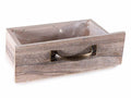 Vasi a forma di cassetto in legno con maniglia e rivestimento interno, set da 8 pezzi, cm 23 x 14 x 7,5 H