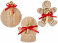Set regalo tagliere di Natale / set aperitivo in legno a forma di pallina, set da 3 pezzi, Guanto: cm 15 x 20 H