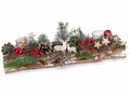 Centrotavola innevato di Natale con 2 vasetti portacandela tealight, base, set da 2 pezzi, cm 40 x 12 x 13 H