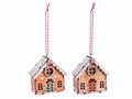 Casette di Natale in legno decorato con cordino per appendere all'albero, set da 20 pezzi, cm 7 x 4 x 7 H