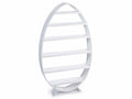 Espositori di Pasqua a forma di uovo in legno bianco con 6 ripiani / mensole, cm 70 x 15 x 122,5 H